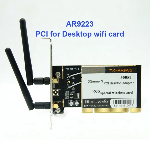 Atheros AR9223 PCI 300 M 802.11b/G/N WIFI Adaptor Jaringan Nirkabel untuk Desktop 2 Antena