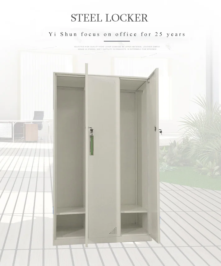Modern Design Metal 3 Door Clothes Storage Locker Clothes