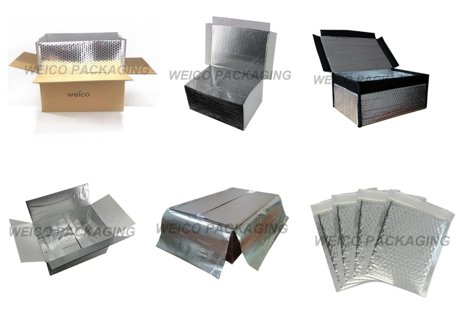 Aluminum Foil Bubble Cooler Bag Thermal Insulated Box Liner Bags For