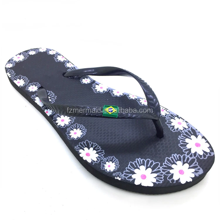 2024 Hot Selling Africa Women Flip Flops Pvc Upper Flower Print Slipper