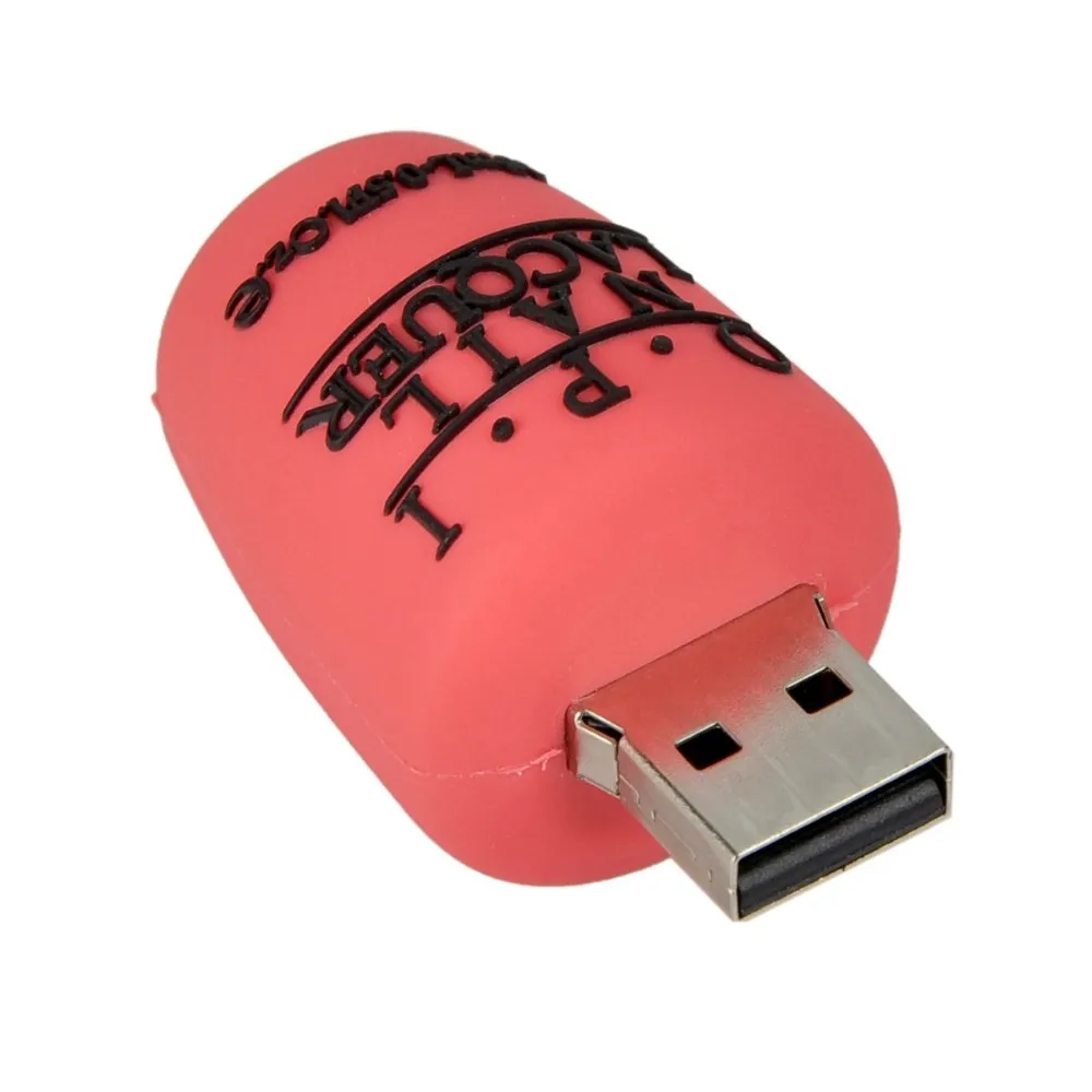 16GB USB 2.0 Flash Drive Unique Nail Polish Bottle Shaped Memory Stick Rose - ANKUX.COM
