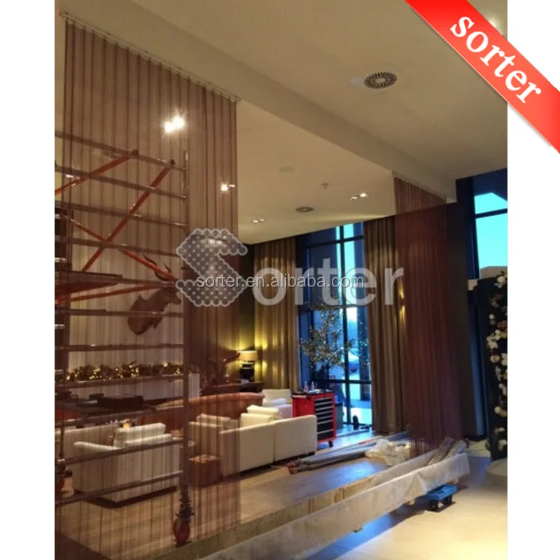 Metal Wire Mesh Curtain Mesh Net Drapery For Restaurant Divider