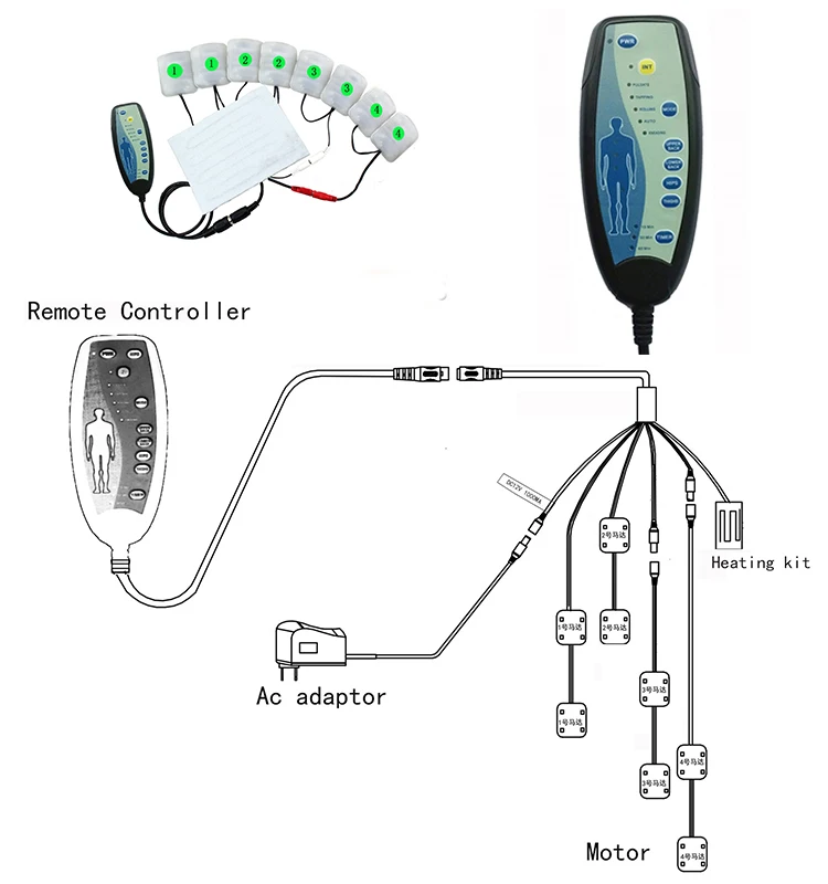 8-pin 4-core Wire Universal Massage Chair Remote Control
