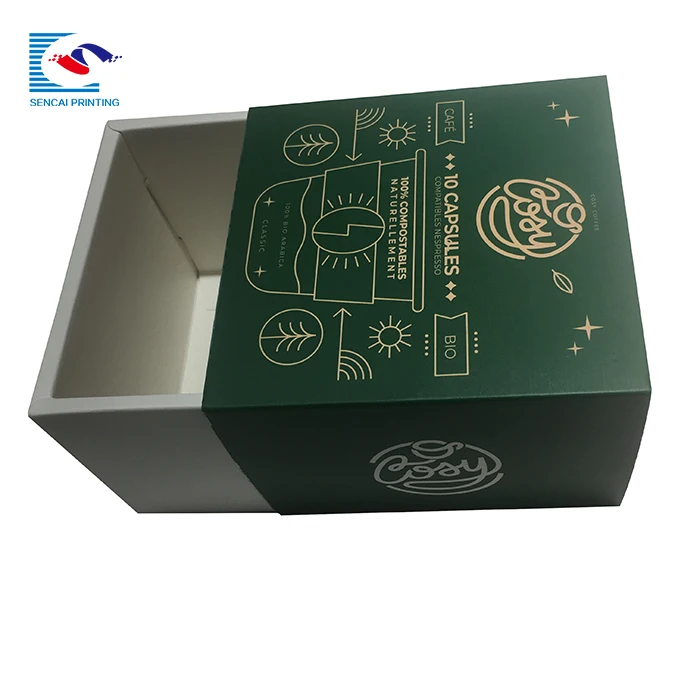 Custom Design Coffee Capsules Rigid Paper Packaging Gift Boxes With