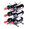 3-Tier modern wine rack cabinet Space Saving Metal Wine Storage Holder, Bronze Color (Hold 6 Bottles)