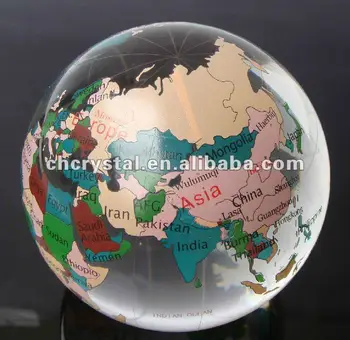 crystal colorful globe ball pendant glass world map globe ornament