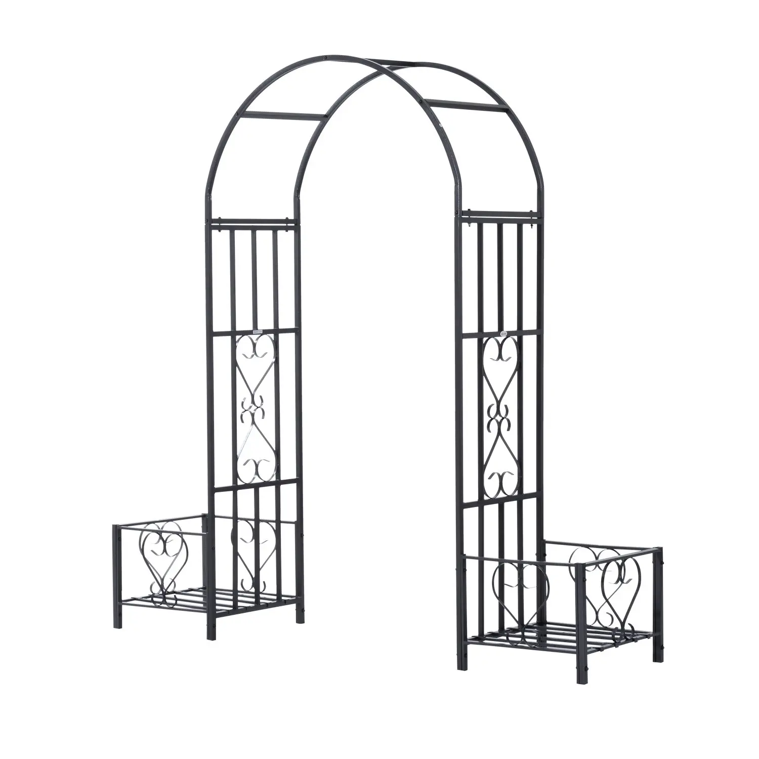 Outsunny Decorative Metal Backyard Garden Arch (Planters)