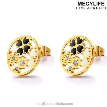 Mecylife Old Stylish Diffe Pattern Earrings Zircon Stud Mecylife Old Stylish Diffe Pattern Earrings Zircon Stud Gold Fashioned