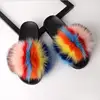 2019 Hot Sale Summer Women's Furry Slippers Ladies Cute Plush Fox Hair Fluffy Fur Slippers