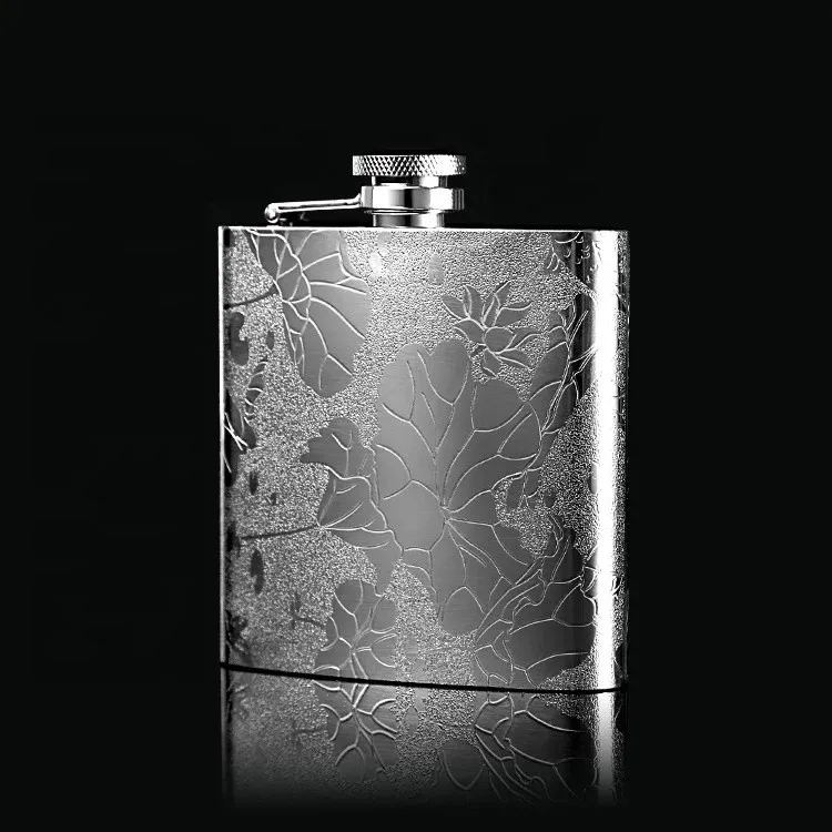 Premium 6 Oz Emboss Stainless Steel Liquor Flask Hip Flask For Women