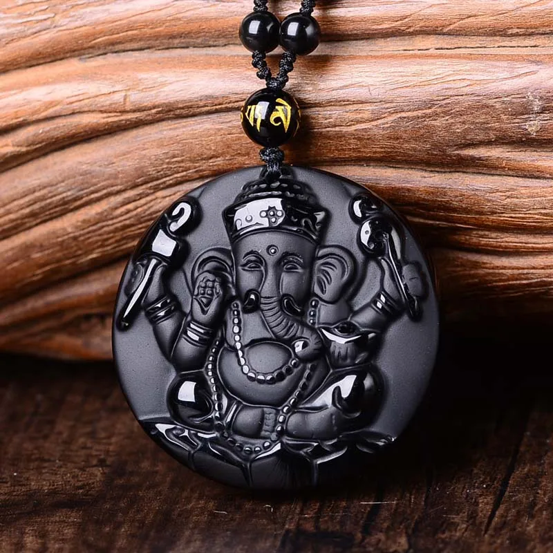 Crystal Quartz Carved Ganesha Pendant Necklace Crystal Quartz Carved Ganesha Pendant Necklace