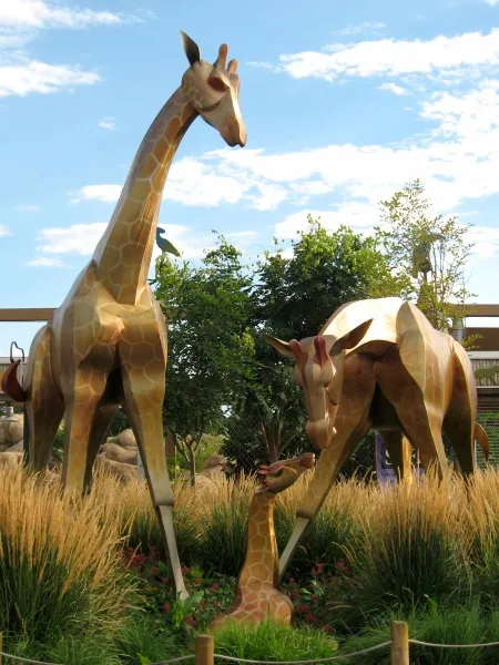 Large Zoo Metal Sculpture Life Size Stainless Steel Giraffe Statue