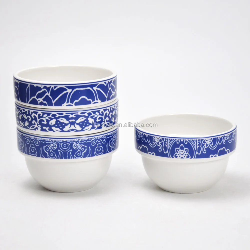Porcelain Stackable Soup Bowl With Double Ears,Ceramic Stacking Soup