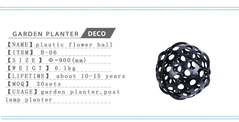 Denisa — planteur de boules de fleurs en plastique pp, matière première, pour jardin, extérieur