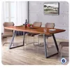 Dining table paper veneer top or high gloss and brushed stainless steel legs