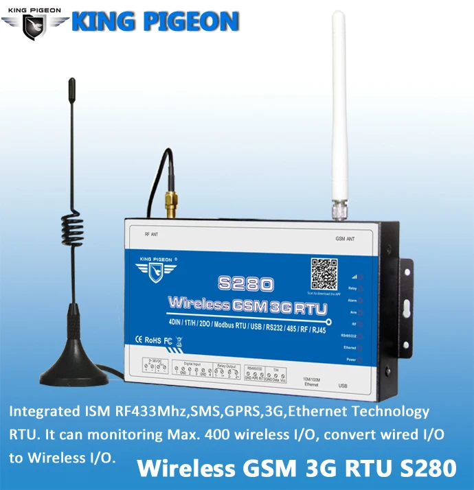 Data Acquisition Modules, PLC Data Via RS485 Serial Port to 433 MHz Wireless Network S280 - ANKUX.COM