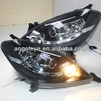 For Toyota Innova Led Head Light Black Housing With Projector Lens