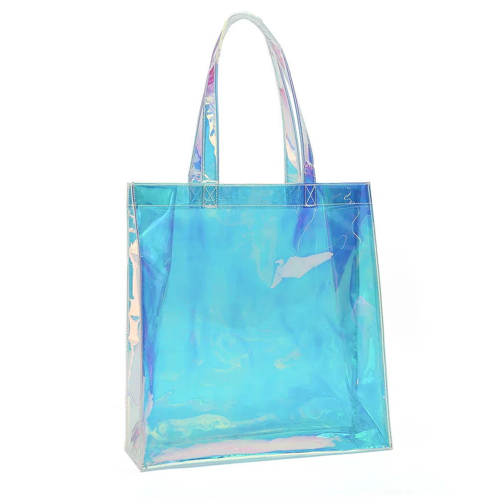 Holographic Pvc Fabric Transparent Waterproof Tote Shopping Bag Buy