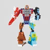 5 in 1 cartoon plastic educational assembly flexible stacking funny diy robot kit block toy
