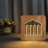 wood 3d light deer shape Christmas decoration light FS-T1972W