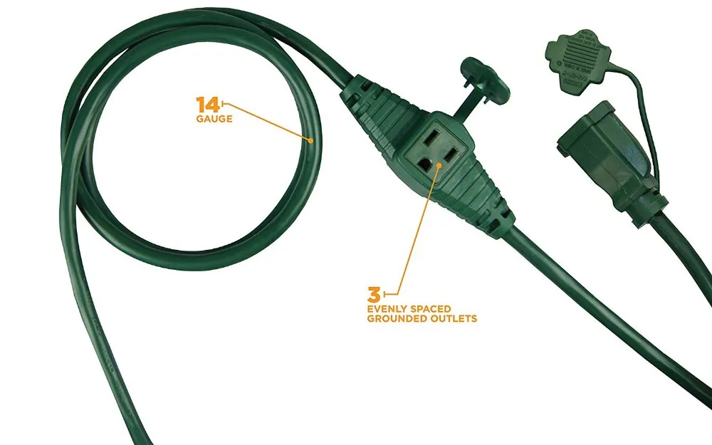 Yard Master Heavy Duty Multioutlet Outdoor Extension Cord With Evenlyspaced Plugs And 3