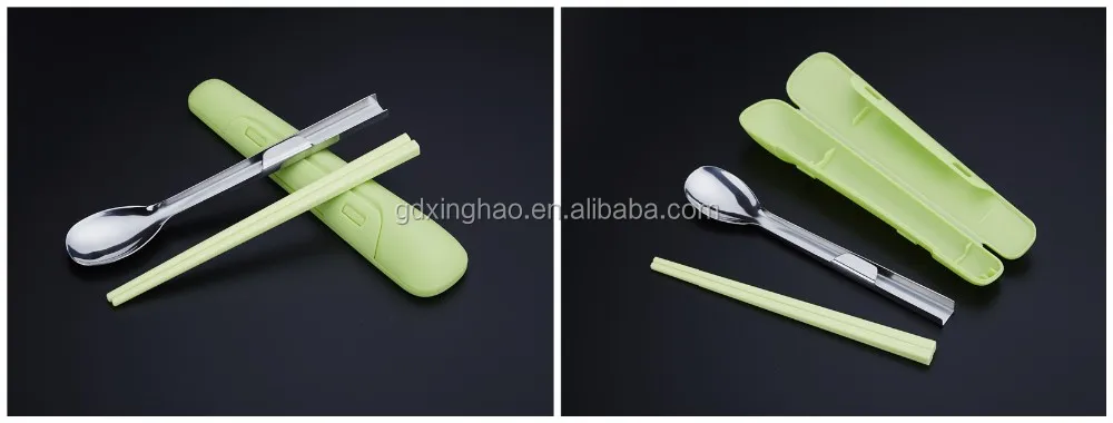 Best Selling Plastic Dinner Sets Stainless Steel Spoon and Plastic Chopsticks