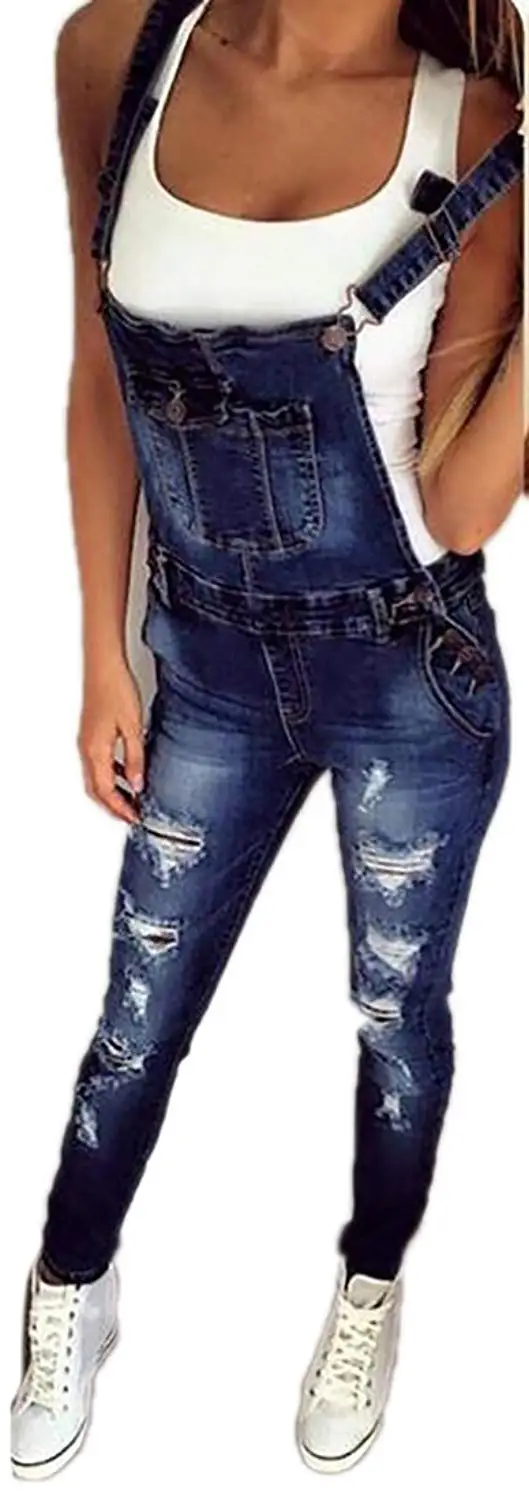 Pandapang Womens Loose Fit Jeans Large Size Rompers Jumpsuits Denim Overalls