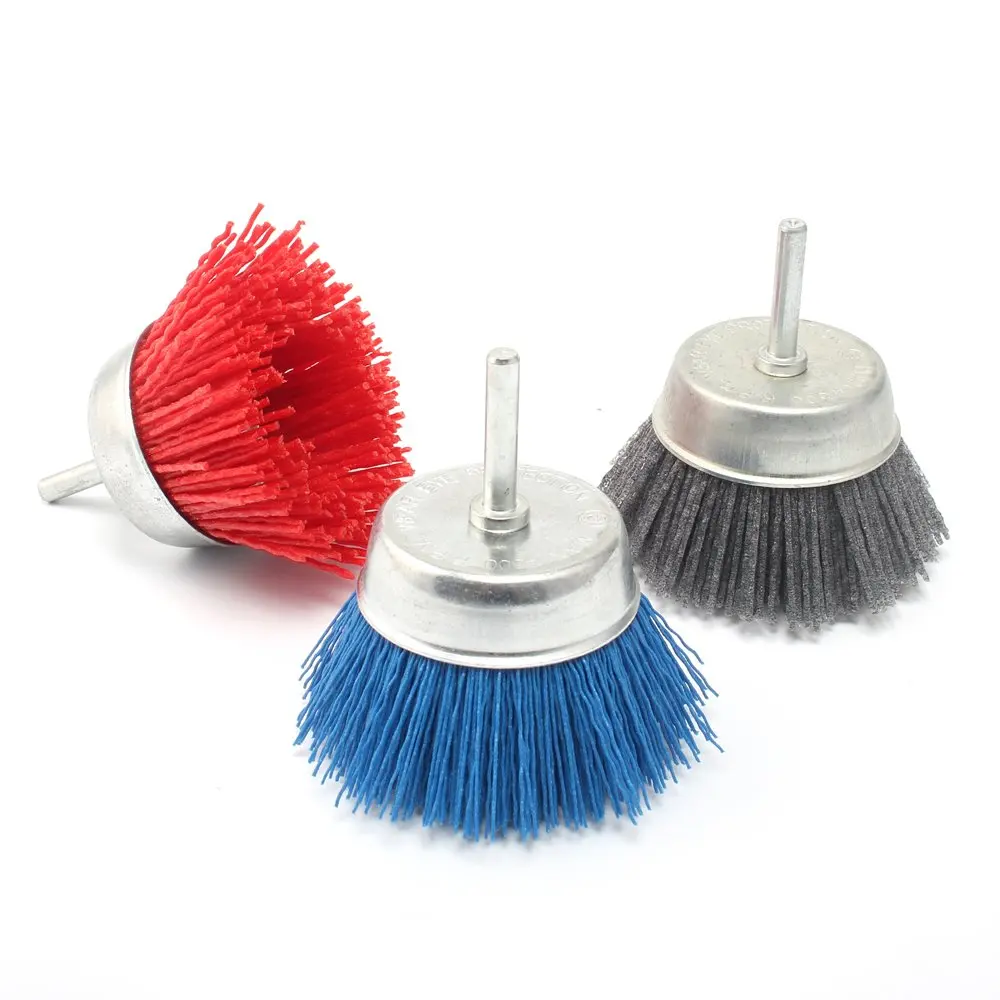 2/" Brass Coated Crimped Wire Cup Brush with ¼” Hex Shank for Impact Driver Drill