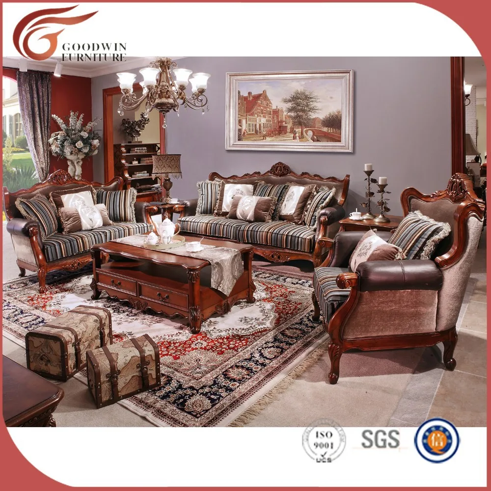 Antique Wood Carving Sofa DesignLeather And Fabric Sofa Set Buy