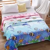 100% polyester material and knitted technics dolphin printed coral fleece blanket