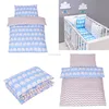 Nursery Reversible 100% cotton Cot Quilt cradle baby crib bumper bedding sets