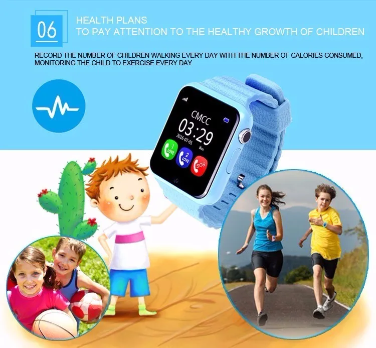 Children V7K Smat Watch MTK2503 GPS Touch Screen Google Map SOS Button Watch For Child GPS Locator Watch