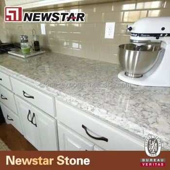 Newstar White Mirror Fleck Grey Quartz Countertops With Veins