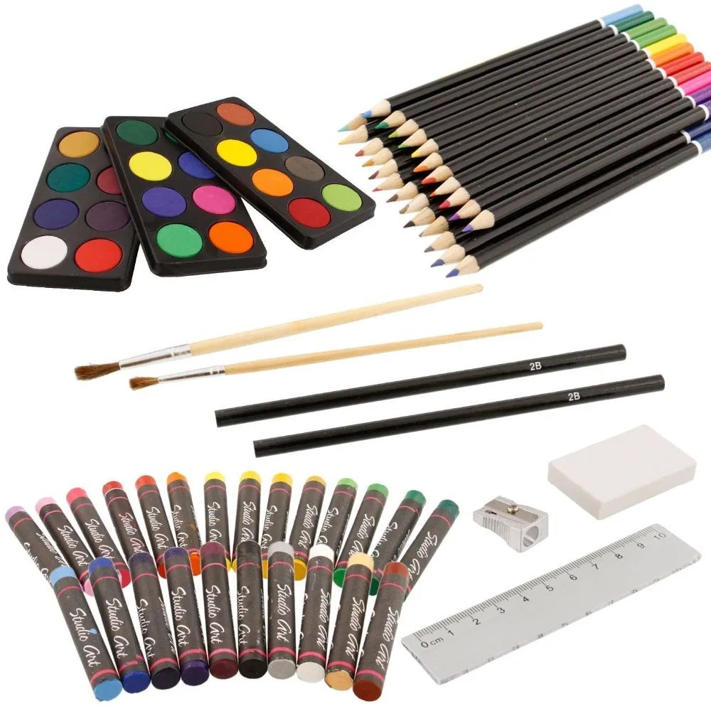 Deluxe Art Set Art Supplies For Drawing,Painting And More In A Compact