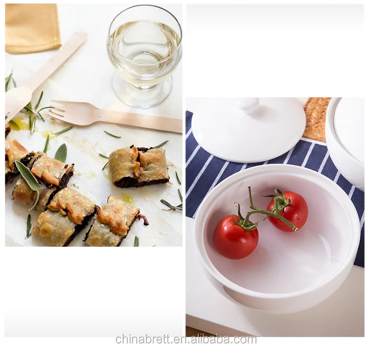 Large Ceramic Serving Salad Bowls White Mixing Bowl With Lid