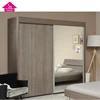 Modern MDF wood bedroom sliding door wardrobe with mirror