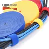 Reusable Hook Loop Cable Ties Bulky Colored Fastening Nylon tie Straps for Computer Wires Organizing