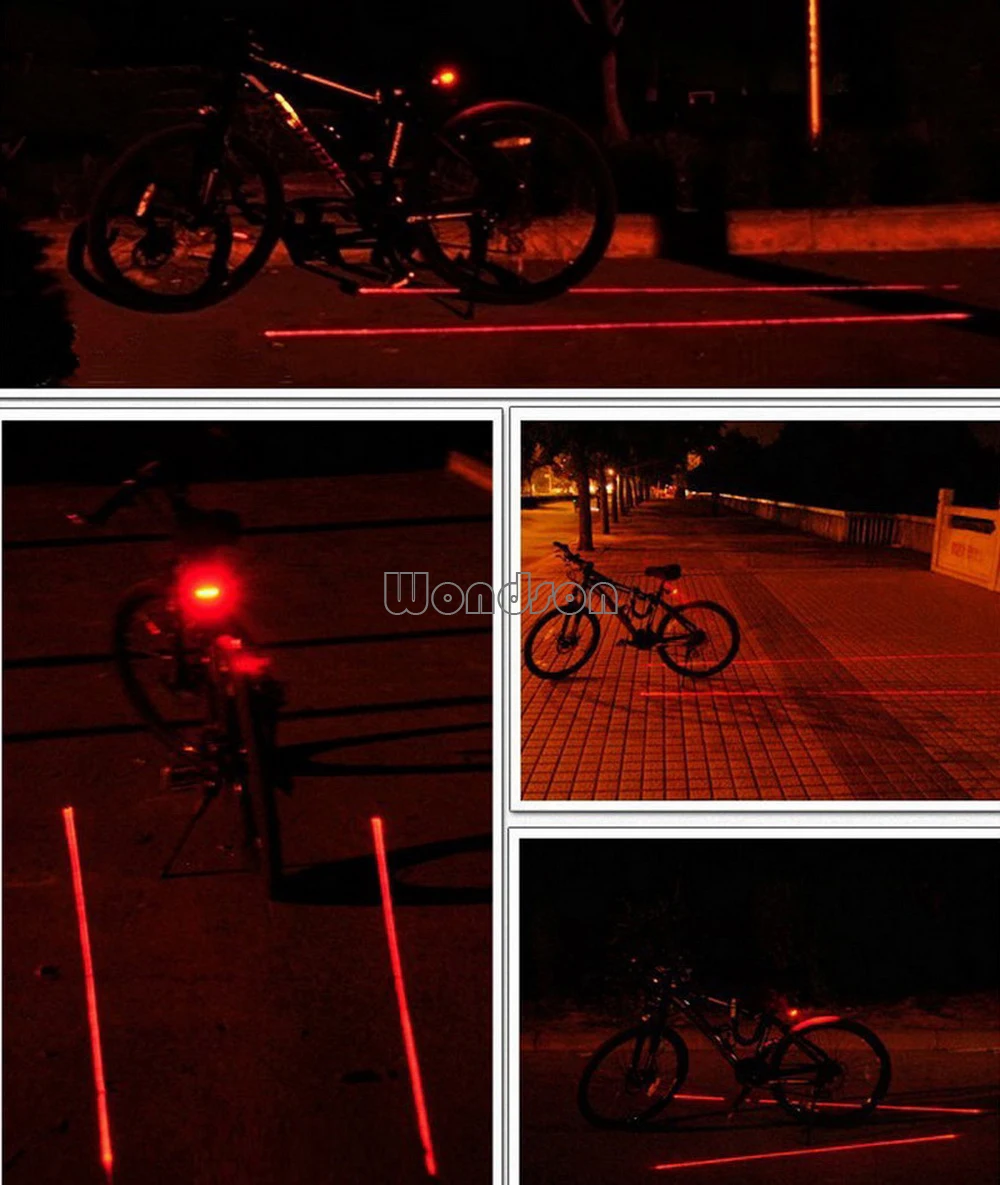 Skull Head Red Green Blue 2 Led 7 Modes Bicycle Laser Rear Bike 