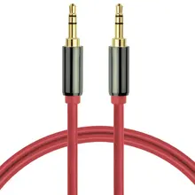 Free Shipping Audio Cable 3.5mm Male To Male AUX Cable Stereo Audio Cable for Samsung Mobile Phone and Cellphone Red / Black