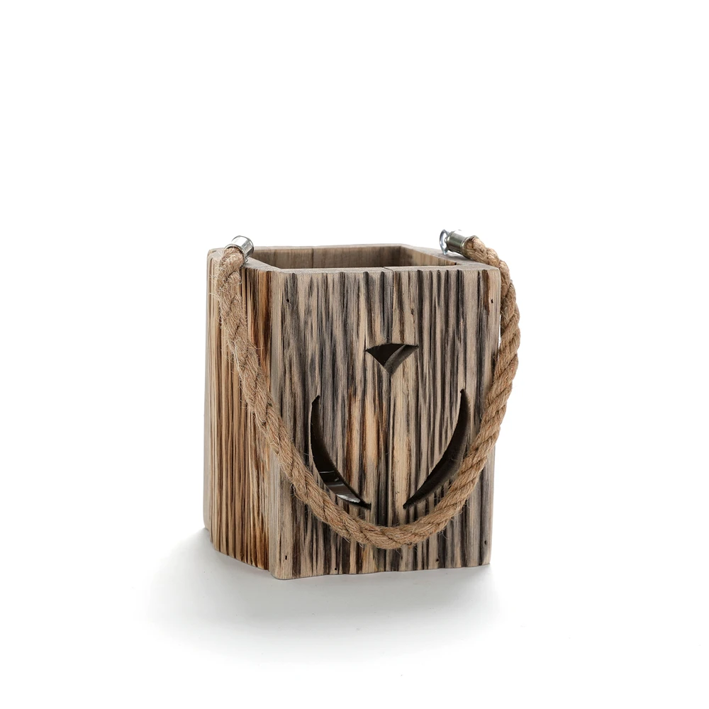 Primitive driftwood hurricane lanterns with glass cup.JPG