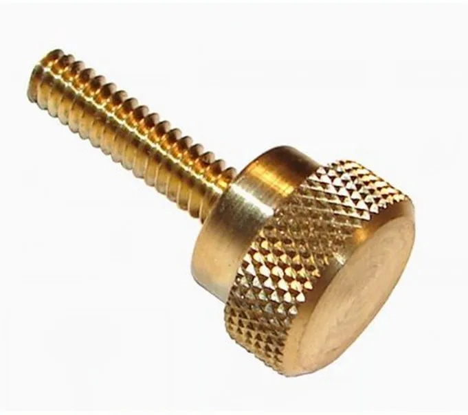 Cnc Machined M3 M4 M5 M6 Decorative Knurling Head Brass Thumb Screw
