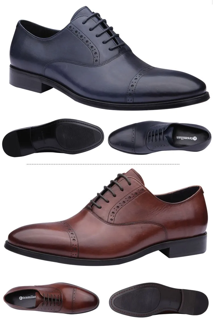 Genuine Leather Shoes Men High Class Combined Rubber Outsole Oxford