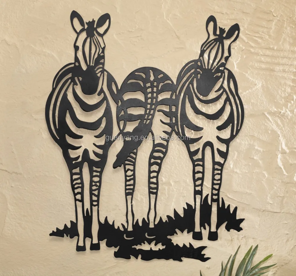 Zebra Safari Metal Plate Home Decoration 