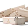 Wholesale rainbow wooden building block bricks toy set for kids