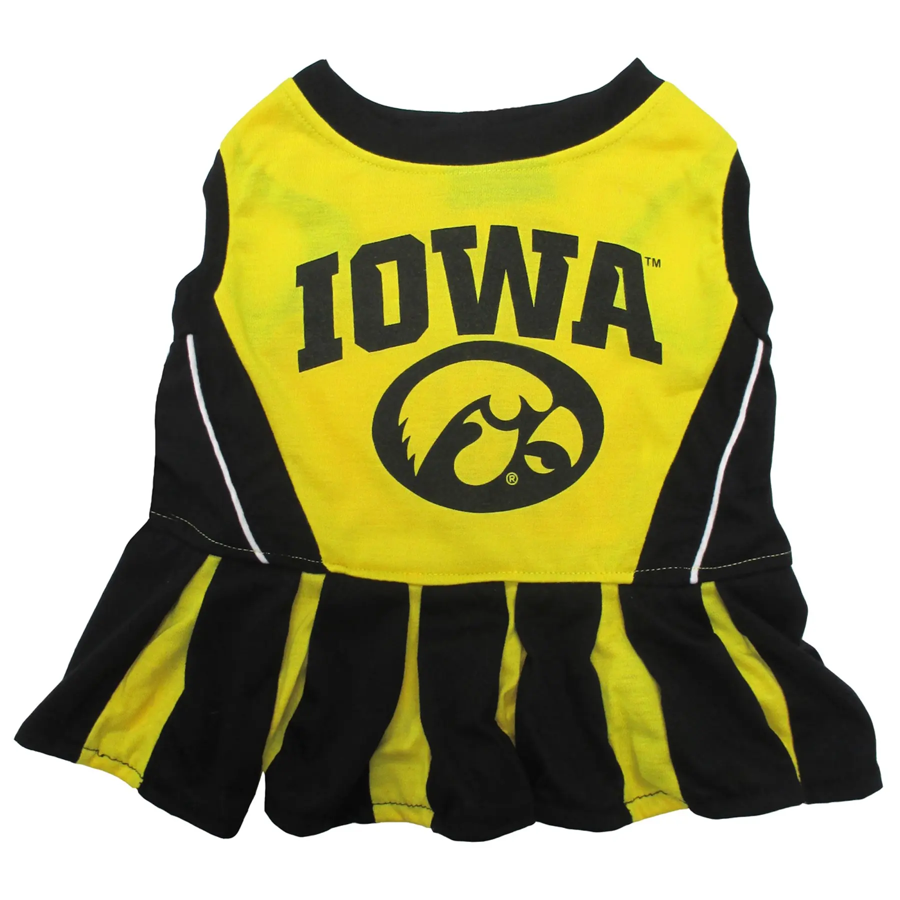 Pets First Collegiate University of Iowa Hawkeyes Dog Cheerleader Dress. 