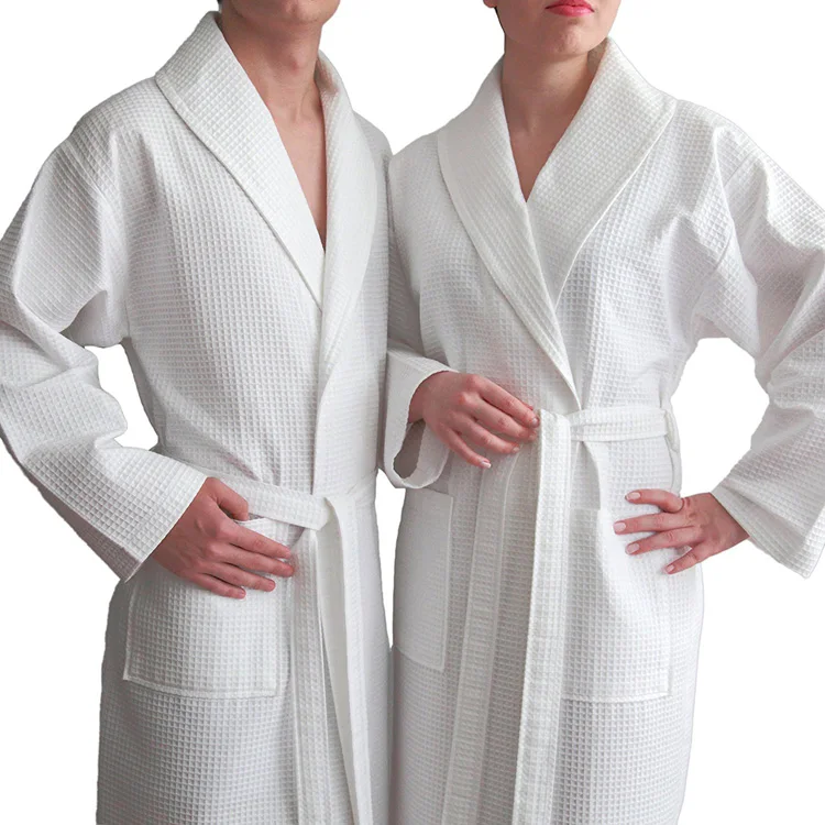 collar waffle robe