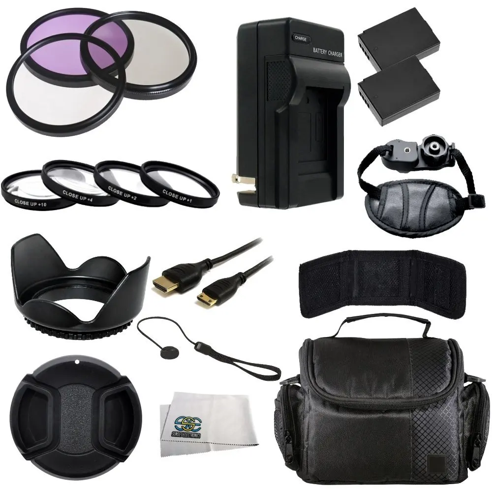 58MM Accessory Kit for Canon T3 and T5 Includes 3 Piece Filter Kit (UV-CPL-FLD) + 4 Piece Macro Filter Kit (+1,+2,+4,+10) + 2 Extended Life Replacement Batteries (LP-E10) + AC/DC Rapid Home & Travel Charger + Mini HDMI Cable + Carrying Case + Hand Strap + Lens Hood + Lens Cap & Keeper + Memory Card
