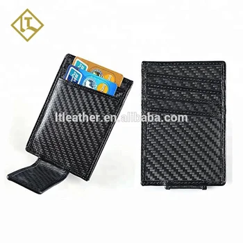 Men S Slim Secure Carbon Fiber Rfid Front Pocket Magnetic Money Clip Minimalist Thin Credit Leather Wallet Card Holder Buy Leather Card - 