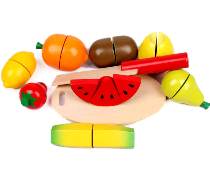 Diy Preschool Pretending Wooden Food Set Cutting Toy Kids Buy Toy