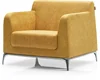 High Quality Fashionable Newest Home Furniture Living Room Sofa with 1/2/3 seater Yellow gold armrest leather sofa